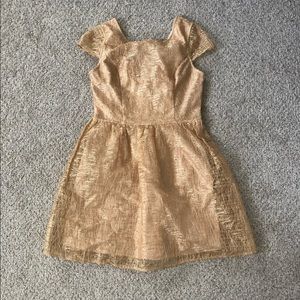 Gorgeous gold detail cap sleeve dress